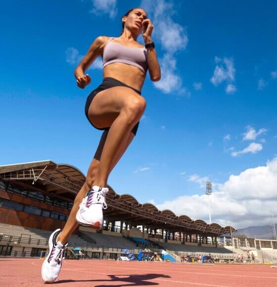 Mosaic of professional athletes training mostly in natural environments.]