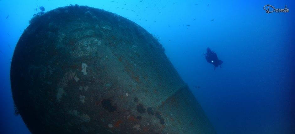 Wreck diving at Mogán, in Gran Canaria