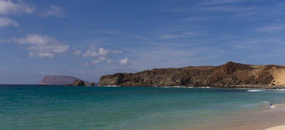 Las Conchas beach. Unspoilt beaches in Lanzarote 