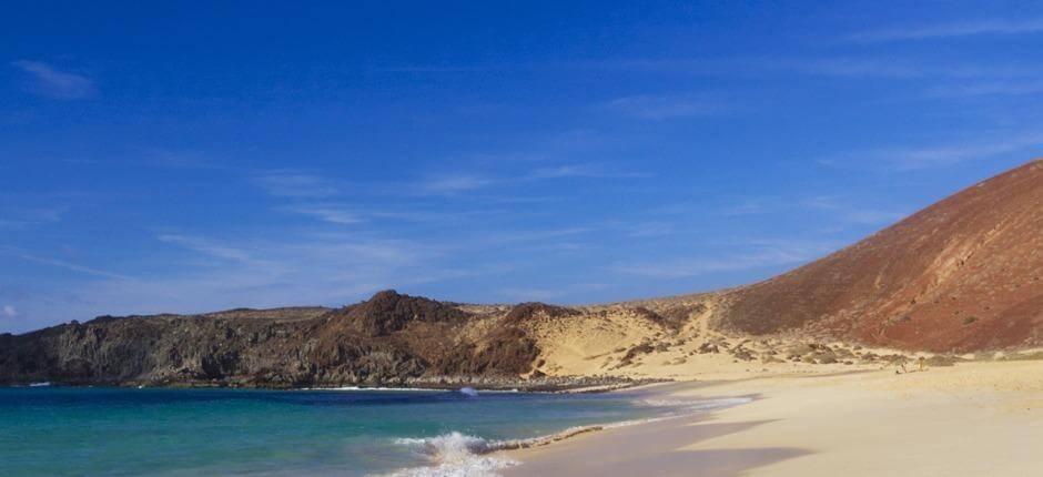Las Conchas beach. Unspoilt beaches in Lanzarote