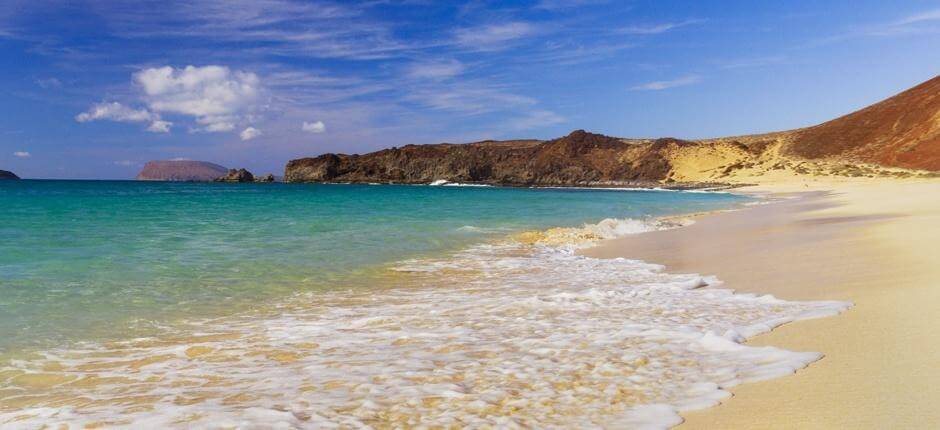 Las Conchas beach. Unspoilt beaches in Lanzarote