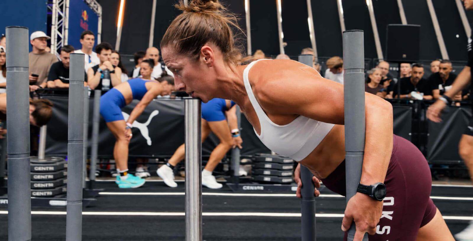 Kat Parrell during a HYROX Tenerife event.