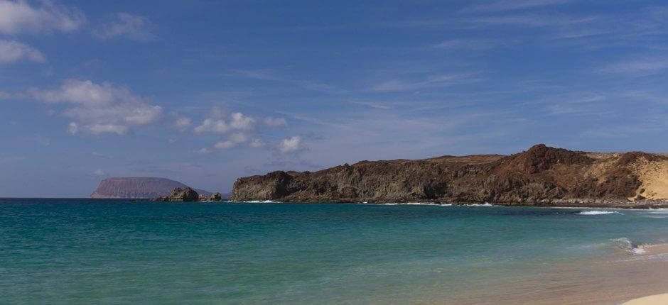 Las Conchas beach. Unspoilt beaches in Lanzarote